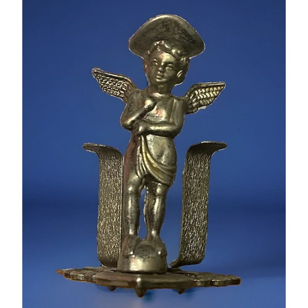 Vintage Regal Silver Plate Angel Cherub Napkin Holder Made in Hong Kong MCM